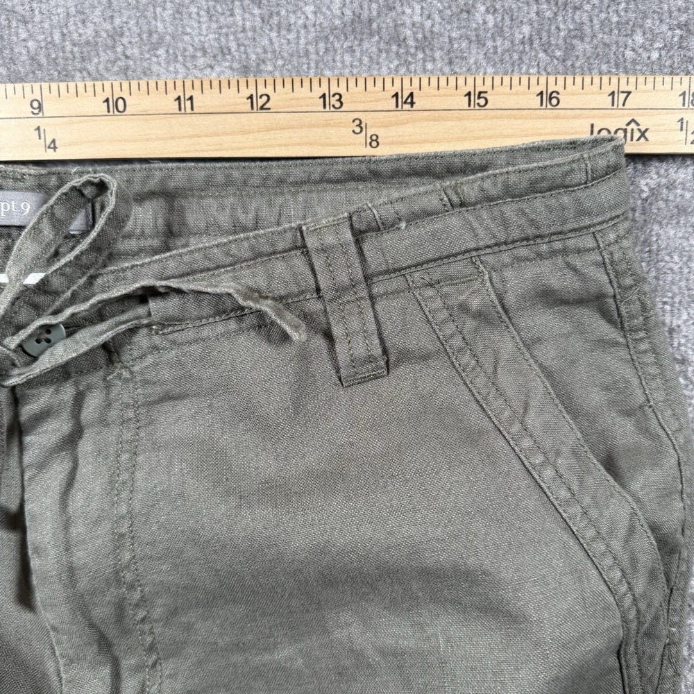 Apt 9 Pants Men's 34x32 Olive Green Straight Wide Leg Linen Baggy Trousers - Picture 5 of 8